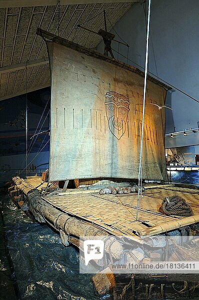 Original Kon-Tiki-Wagen  Thor Heyerdahl  Floß  Kon-Tiki-Museum  Oslo  Norwegen  Europa
