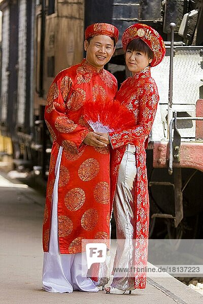 Vietnamese bride and groom  Dalat  Vietnam  Asia