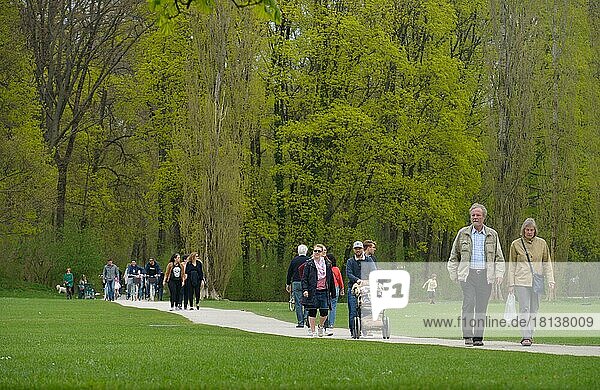 Spaziergänger  Englischer Garten  München  Bayern  Deutschland  Europa