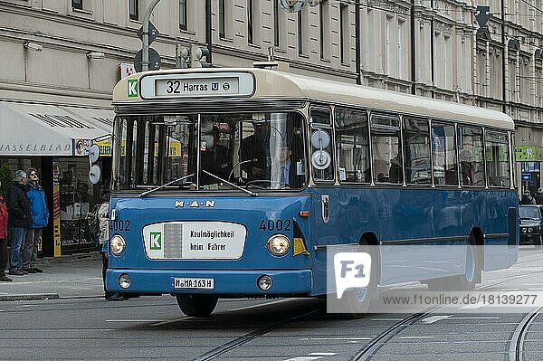 Historischer Stadtbus  60er-70er Jahre  München  Bayern  Deutschland  Europa
