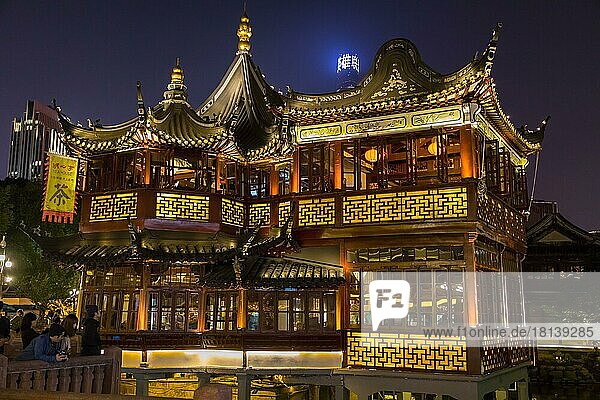 Historischer Tempeldistrikt  Shanghai  Shanghai Shi  Tempelbezirk  China  Asien