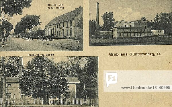 Güntersberg  Oder  ehemals Landkreis Crossen  Osiecznica  Niederschlesien  Deutschland  Polen  Ansicht um ca 1900-1910  digitale Reproduktion einer historischen Postkarte  Europa