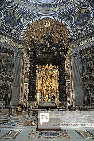 VATICAN  AUGUST 19: Interior of St Peter's Basilica on August 19  2012 in Rome  Italy. St Peter's Basilica was until recently considered the largest Christian church in the world