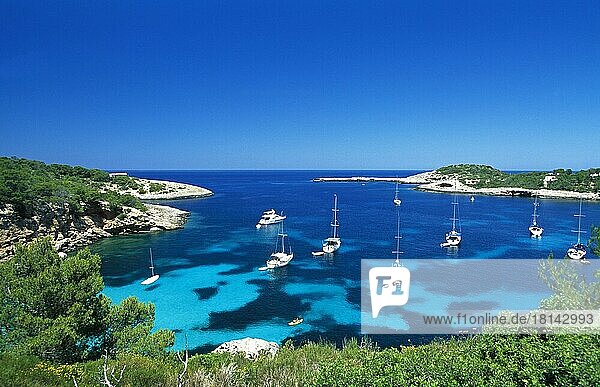 Bucht bei Portinatx  Ibiza  Balearische Inseln  Spanien  Europa