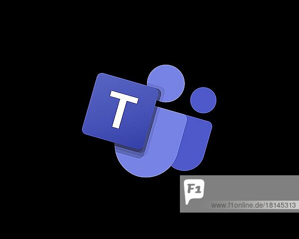 Microsoft Teams  gedrehtes Logo  Schwarzer Hintergrund B