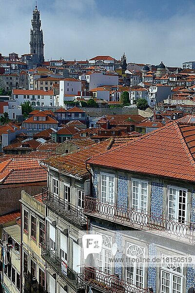 Historic centre with church Igreja dos Clérigos  Porto  Portugal  Europe
