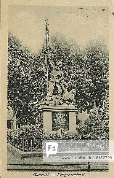 Gütersloh  Kriegerdenkmal  Nordrhein-Westfalen  Deutschland  Ansicht um ca 1900-1910  digitale Reproduktion einer historischen Postkarte  Europa