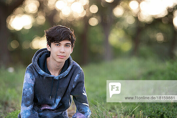 Teen Boy Portrait in the Park