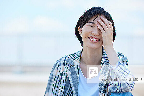 Young Japanese woman outdoor portrait