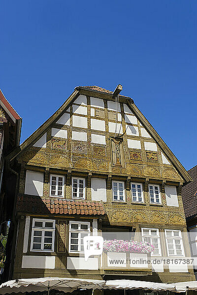 Deutschland  Nordrhein-Westfalen  Bad Salzuflen  Fassade eines historischen Fachwerkhauses