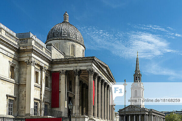 UK  England  London  Entrance of National Gallery on Trafalgar Square