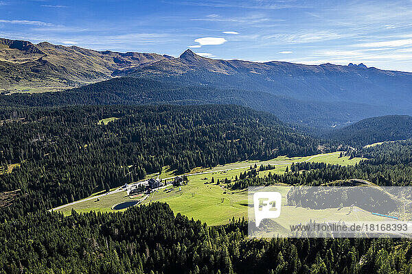 Italy  Trentino-Alto Adige/Sudtirol  Drone view of Kreuzberg Pass