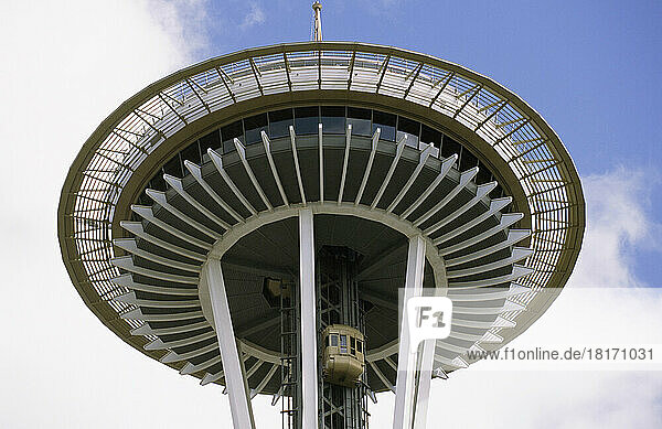 Space Needle observation deck and revolving restaurant; Seattle  Washington  United States of America