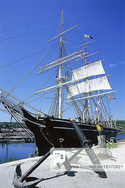 Ship at Dock  Mystic Seaport  Mystic  Connecticut  USA