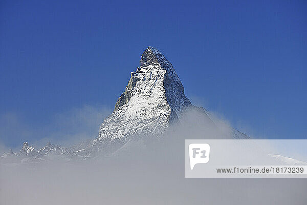 Matterhorn in Clouds  Gornergrat  Zermatt  Alps  Valais  Switzerland