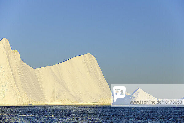 Icebergs at Ilulissat icefjord  Ilulissat  Icefjord  Disko Bay  Qaasuitsup  Greenland  Polar Regions  Arctic