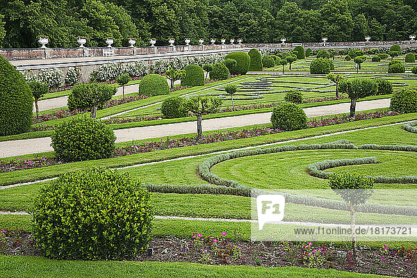 Gardens of Diane de Poitiers  Chateau de Chenonceau  Chenonceaux  Indre-et-Loire  Loire Valley  France
