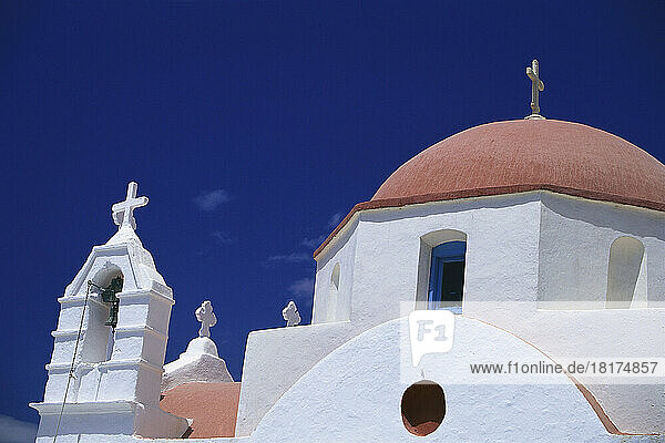 Looking Up at Church  Mykonos  Greece