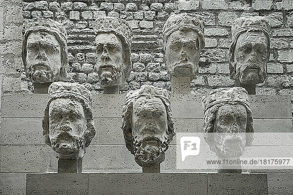 Heads from Statues of the Kings of Judah  Musee National du Moyen Age du Cluny  Paris  France