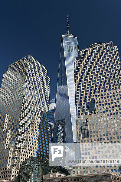 Close-up of World Trade Center with One World Trade Centre (Freedom Tower)  New York City  New York  USA