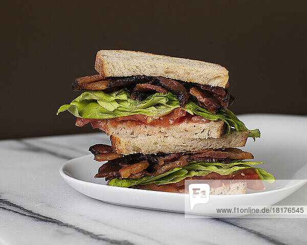BLT Sandwich on Plate