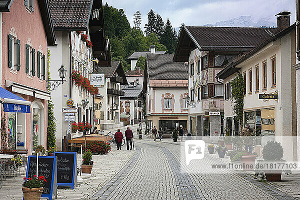 Ludwigstrasse  Pedestrian Street  Partenkirchen  Garmisch-Partenkirchen  Bavaria  Germany
