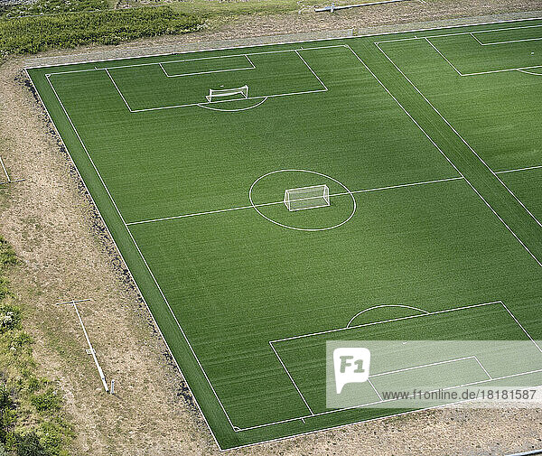 USA  Virginia  Leesburg  Aerial view of empty soccer fields