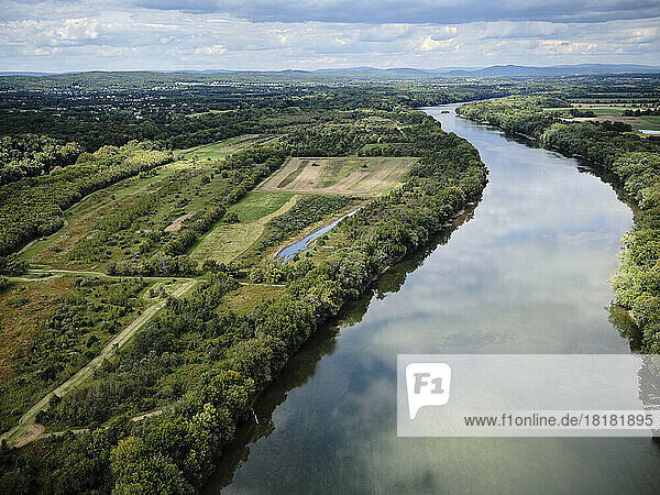 USA  Virginia  Leesburg  Aerial view of Potomac River separating Virginia from Maryland