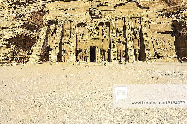 Egypt  Aswan Governorate  Entrance of Small Temple of Hathor and Nefertari