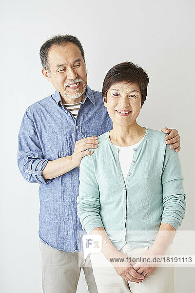 Japanese senior couple with a smile