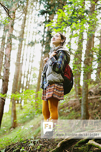 Japanese woman trekking
