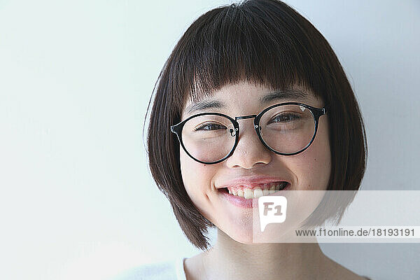 Young Japanese woman wearing glasses