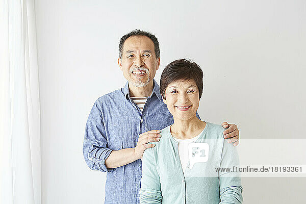Japanese senior couple with a smile