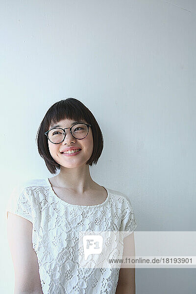 Young Japanese woman wearing glasses