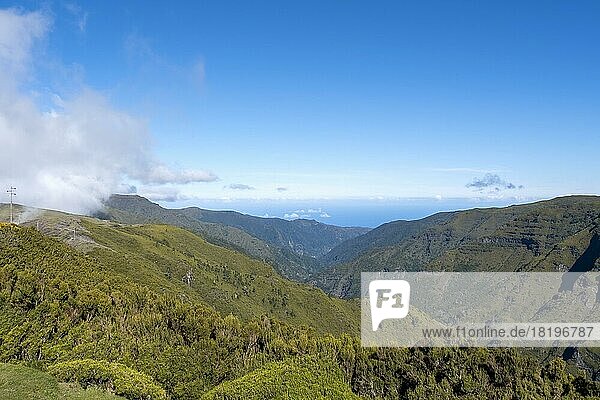 Ausblick vom Miradouro do Rabacal  Madeira  Portugal  Europa
