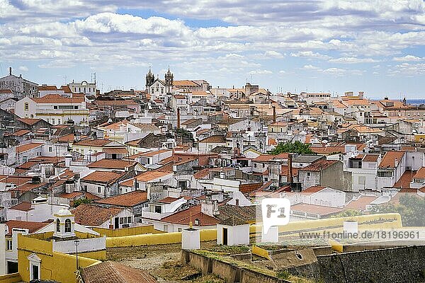 View over the historic center  Elvas  Alentejo  Portugal  Europe