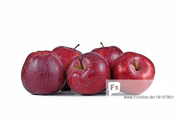 Viele rote Apfelfrüchte auf weißem Hintergrund