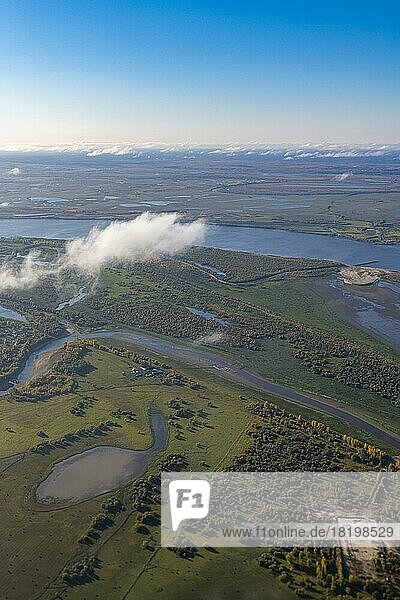Aerial of the Taiga near  Nizhnevartovsk  Khanty-Mansi Autonomous Okrug  Russia  Europe