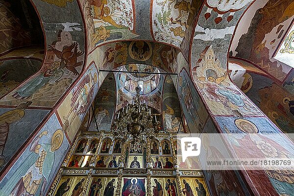 Ikonen an der Wand des Bogoroditse-Uspenskiy Sviyazhsky Klosters  Unesco-Stätte Sviyazhsk  Republik Tartastan  Russland  Europa