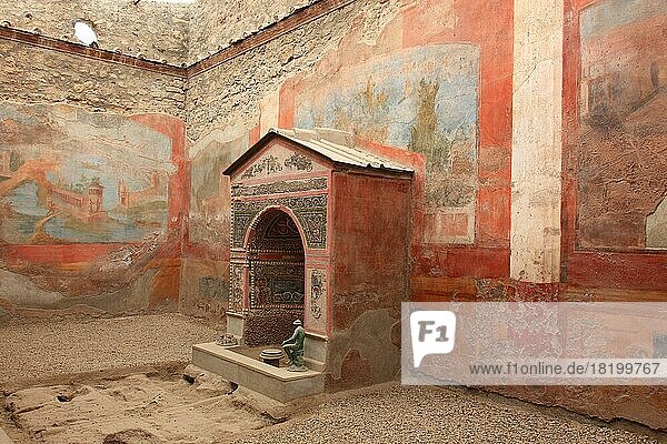 Haus des kleinen Brunnen  Pompeji  antike Stadt in Kampanien am Golf von Neapel  beim Ausbruch des Vesuvs im Jahr 79 n. Chr. verschüttet  Italien  Europa