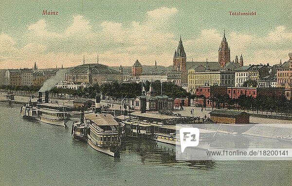 Mainz  Rheinland-Pfalz  Deutschland  Ansicht um ca 1910  digitale Reproduktion einer historischen Postkarte  public domain  aus der damaligen Zeit  genaues Datum unbekannt  Europa