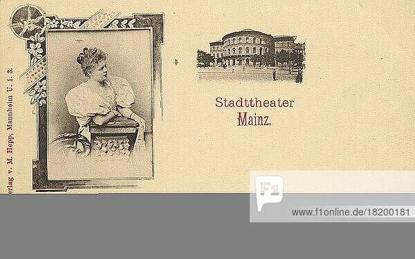 Stadttheater in Mainz  Rheinland-Pfalz  Deutschland  Ansicht um ca 1910  digitale Reproduktion einer historischen Postkarte  public domain  aus der damaligen Zeit  genaues Datum unbekannt  Europa