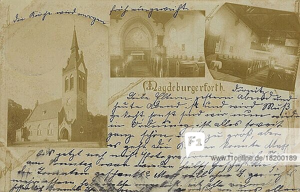 Magdeburgerforth  Ansicht um ca 1910  digitale Reproduktion einer historischen Postkarte  public domain  aus der damaligen Zeit  genaues Datum unbekannt