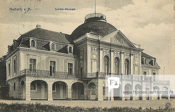 Marbach  Schillermuseum  Baden-Württemberg  Deutschland  Ansicht um ca 1910  digitale Reproduktion einer historischen Postkarte  public domain  aus der damaligen Zeit  genaues Datum unbekannt  Europa