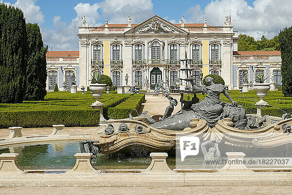Portugal  Lisbon  Fountain in front of Royal Palace 