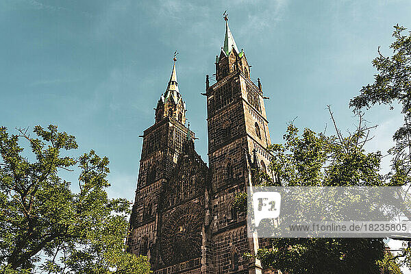 Germany  Bavaria  Nuremberg  Bell towers of historic Saint Lawrence church