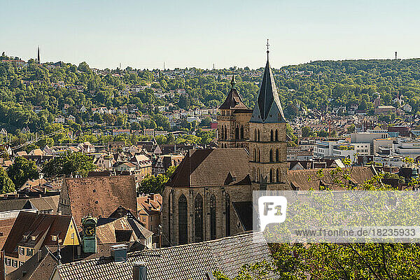 Germany  Baden-Wurttemberg  Esslingen  St. Dionys church and surrounding houses