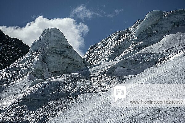 Alpeiner Ferner  Eis am Gletscher im Winter  Neustift im Stubaital  Tirol  Österreich  Europa
