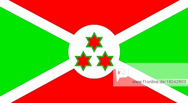 Fahne von Burundi  ein Binnenstaat in Ostafrika  Republic of Burundi
