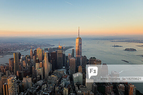 Freedom Tower Manhattan Skyline NYC Aerial Photography